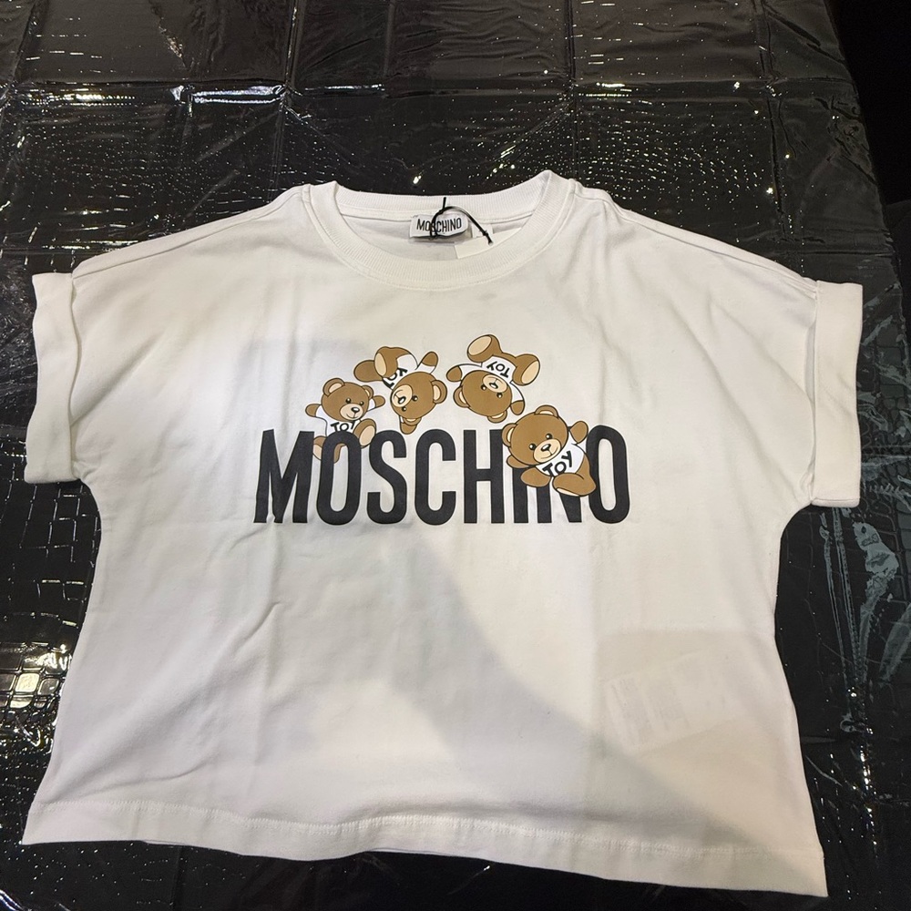 Moschino White Tee with Teddy Bear Design